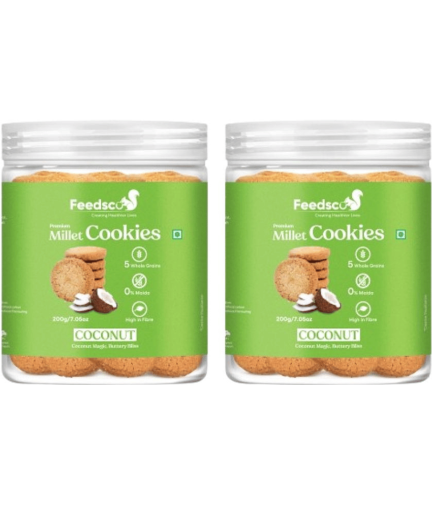 Feedsco Coconut Cookies 200 g Pack of 2