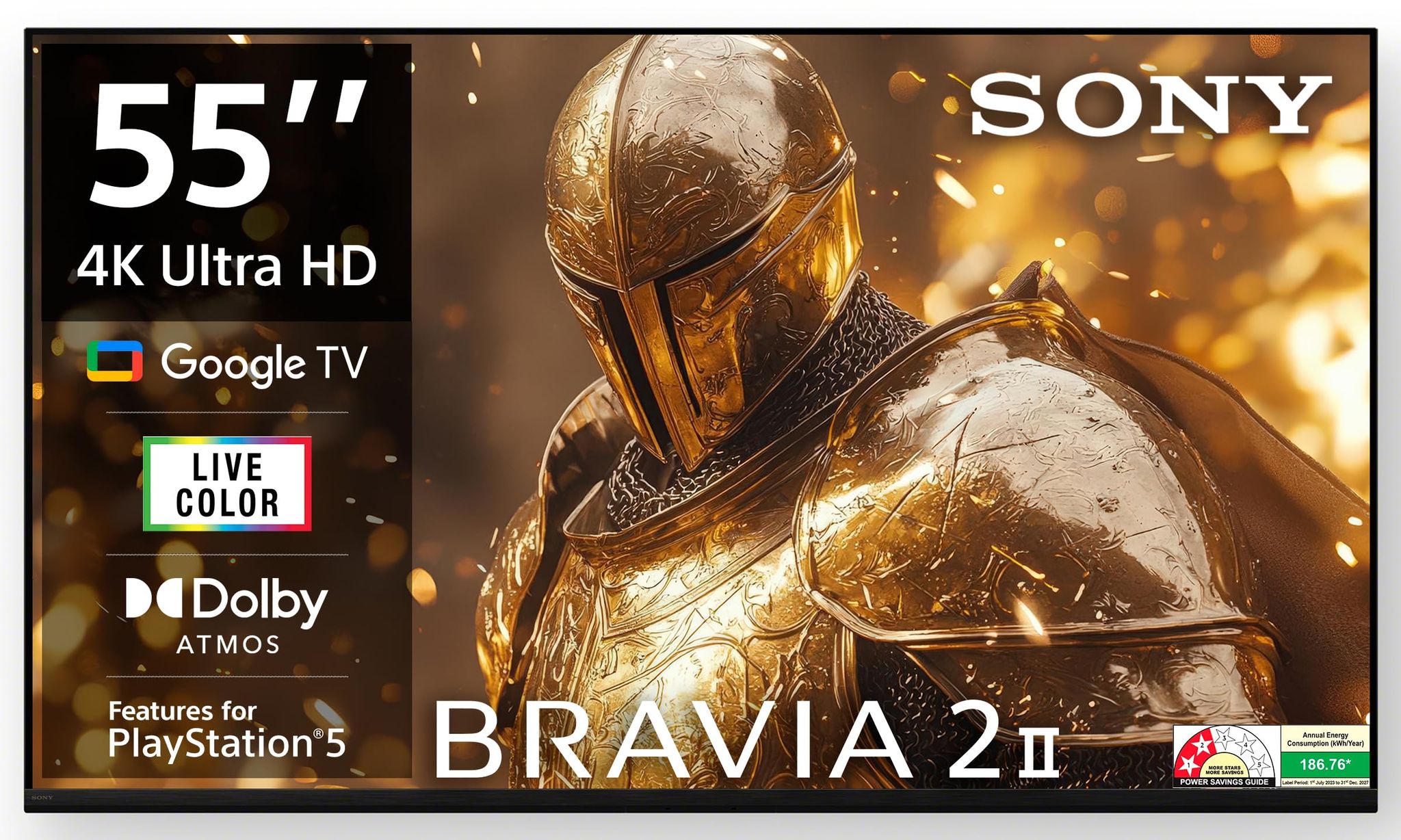Sony 139 cm (55 inches) BRAVIA 2M2 Series 4K Ultra HD Smart LED Google TV K-55S25BM2 Sony 139 cm (55 inches) BRAVIA 2M2 Series 4K Ultra HD Smart LED Google TV K-55S25BM2 - Black / 55 inches