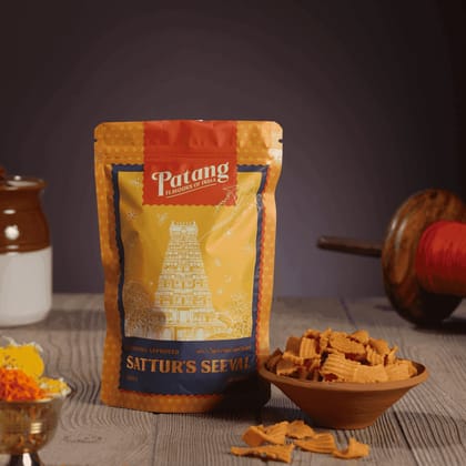 Patang Sattur's Seeval (150g) | Handcrafted Ribbon Pakoda with Black Pepper | Traditional Tamil Nadu Snack