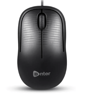 Enter Click Wired USB Mouse, 800 DPI Optical Sensor, 3-Button Design, Plug & Pla