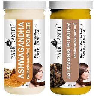 PARK DANIEL Premium Ashwagandha Powder & Jatamansi Powder Combo Pack of 2 Jars of 100 gms(200 gms) (200 g)