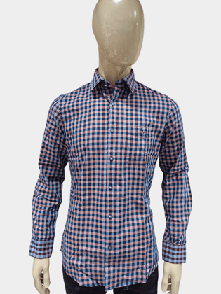 Van Heusen Men's Blue Checkered Full Sleeve Casual Shirt-VSSFUSLF003463 / Checkered / 38
