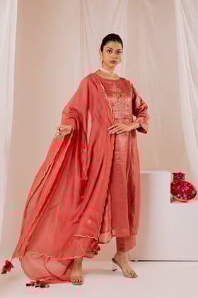 Ivara Kurta Set with Chanderi Dupatta-S