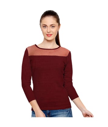Women's Western Wear Hosiery T Shirts M (Maroon)