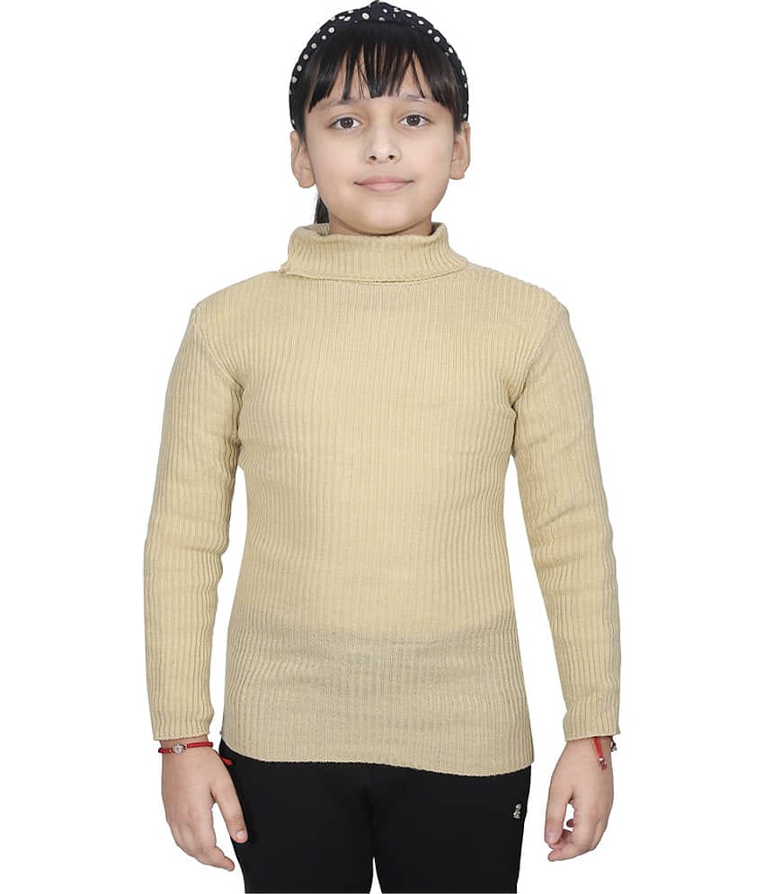 IndiWeaves Pack of 1 Girls Wollen Pullover ( Beige )