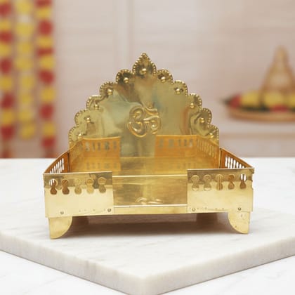 Religious Brass Singhasan Sheet for God Idol | Ideal for Home & Temple, Height : 13.4 Inch (ZMAS107 M)