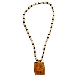 Sacred Jai Shree Bagheshwar Dham Printed Wooden Kanthi Mala