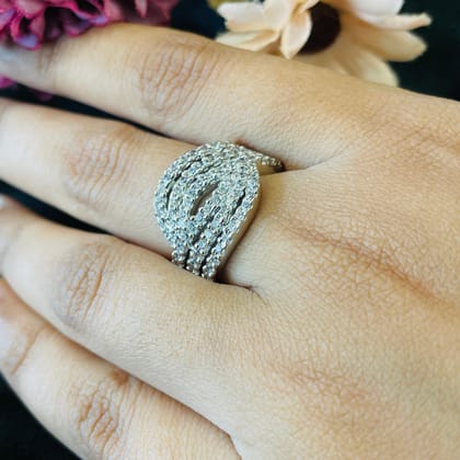 Vs Sterling Silver Cocktail Ring 222 6g-9