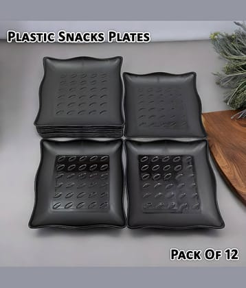 Inpro 12 Pcs Plastic Black Quarter Plate