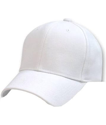 Alamos White Plain Fabric Caps