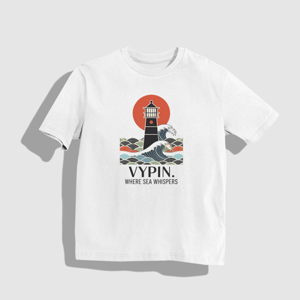 vypin x rasb | Round Neck Drop Shoulder Oversized | Cotton T-shirt-S / White