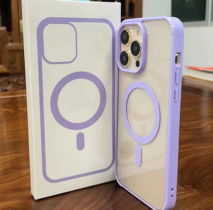 iPhone 11 Series Magsafe Magnetic Wireless Charging Transparent Hard Case With Camera Bumper-iPhone 11 / Elegant Purple