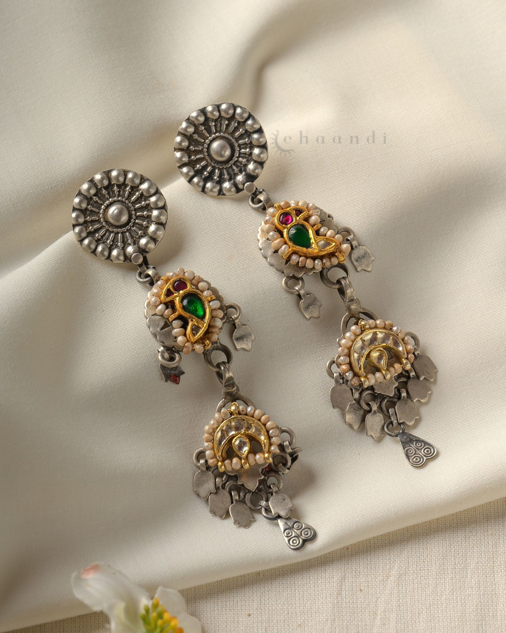 Gold Polish Silver Earrings CHE1734