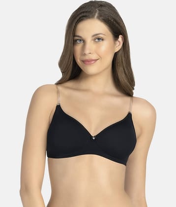 Amante Nylon Heavily Padded Women's Plunge Bra ( Black )