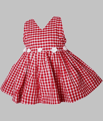 harshvardhanmart.com Cotton A-line Dress For Girls ( Pack of 1 , Red )