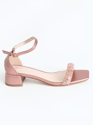 Delco Luxe Glow Block Heel Sandals-36 / Champagne