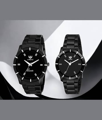 Lorenz Black Metal Analog Couple's Watch