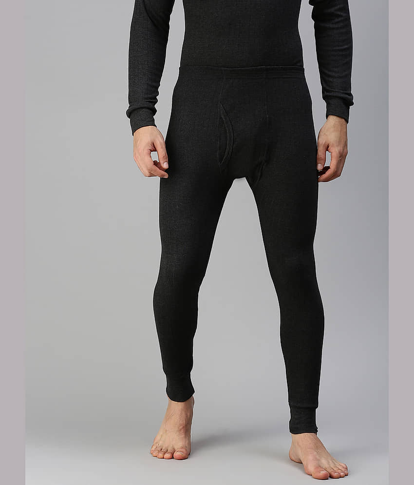 LUX PARKER Pack of 1 Cotton Blend Thermal Bottoms For Men's ( Black )
