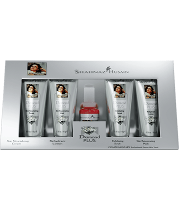 Shahnaz Husain Diamond Skin Revival Kit 10gx4 (Diamond Nourishing Cream, Diamond Scrub, Diamond Lotion, Diamond Rejuvenating Mask) - FREE-Professional Power Skin Tonic 15 ml