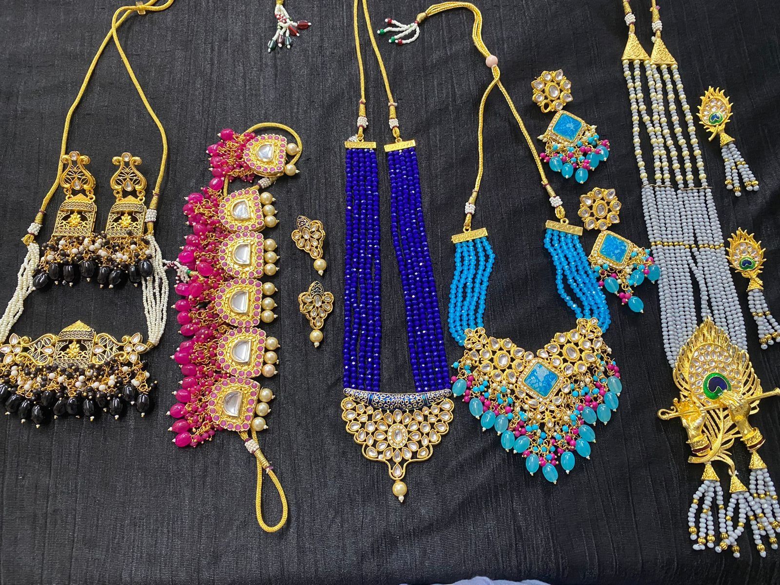 ZEVAR I Kundan Meenakari Choker Necklace & Long Necklace Combo Set
