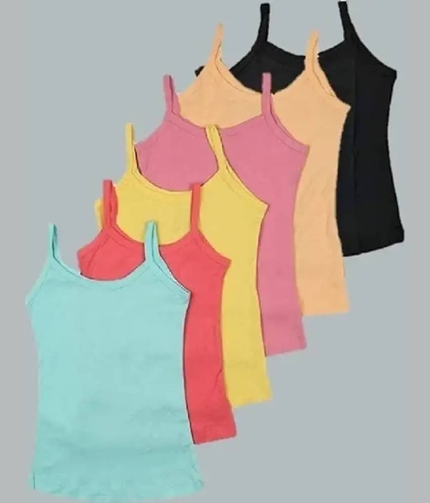 INNERO Pack of 6 Girls Cotton Camisoles ( Multicolor )