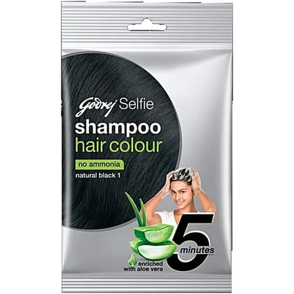 Godrej Selfie 5 Minute Shampoo Hair Colour, 18 ml Natural Black