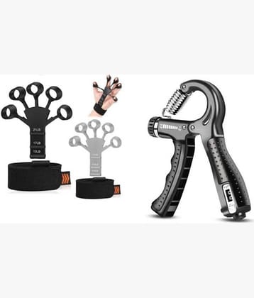 HORSE FIT R Shape Adjustable Counter Hand Gripper, With Finger Exerciser Gripper For Veins|Gym Equipment|Hand Exercise Equipment For Men & Women Gym Equipment
