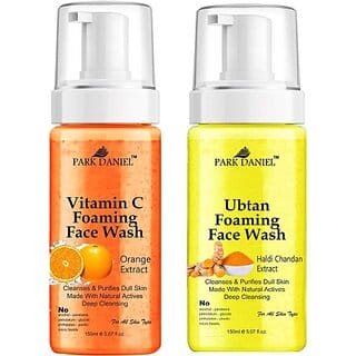 PARK DANIEL Vitamin C & Ubtan Foaming  - Deep Cleansing Pack of 2 150ML(300 ML) Face Wash (300 ml)