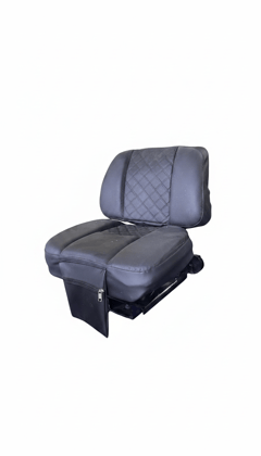 Seat Cover Small Size Black | Universal Tractor Seat, Black Quilted Leather, Adjustable Suspension Chair with High Back Support for Agricultural Equipment Seat Cover Small Size Black | Universal Tractor Seat, Black Quilted Leather, Adjustable Suspension Chair with High Back Support for Agricultural Equipment