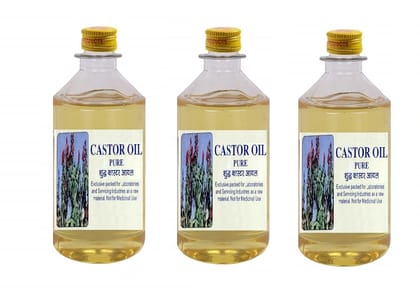Elecsera 100% pure Castor Oil For Health, Hair & Skin Care 100 ml Pack of 3 Hair Oil (300 ml)