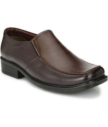 Leeport Slip On Artificial Leather Brown Formal Shoes