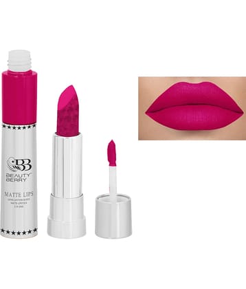 Beauty Berry 2in1 Matte Lips Longlasting Matte Gloss Lipstick Magenta (Shade - 02)