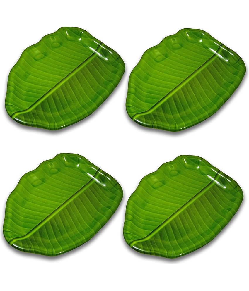 Inpro 4 Pcs Melamine Dark Green Quarter Plate