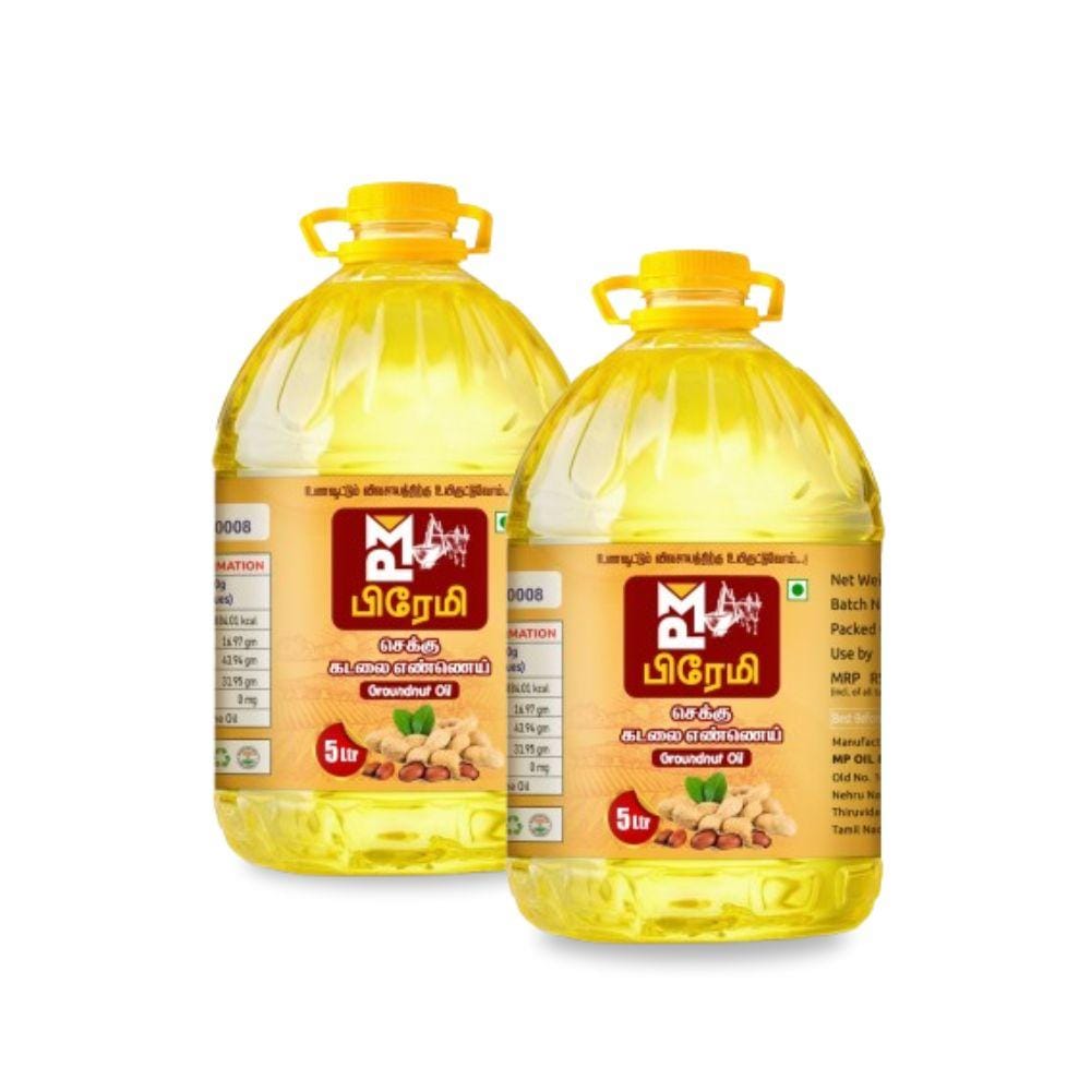 Cold Pressed Groundnut Oil - 5 Ltr (Pack of 2)