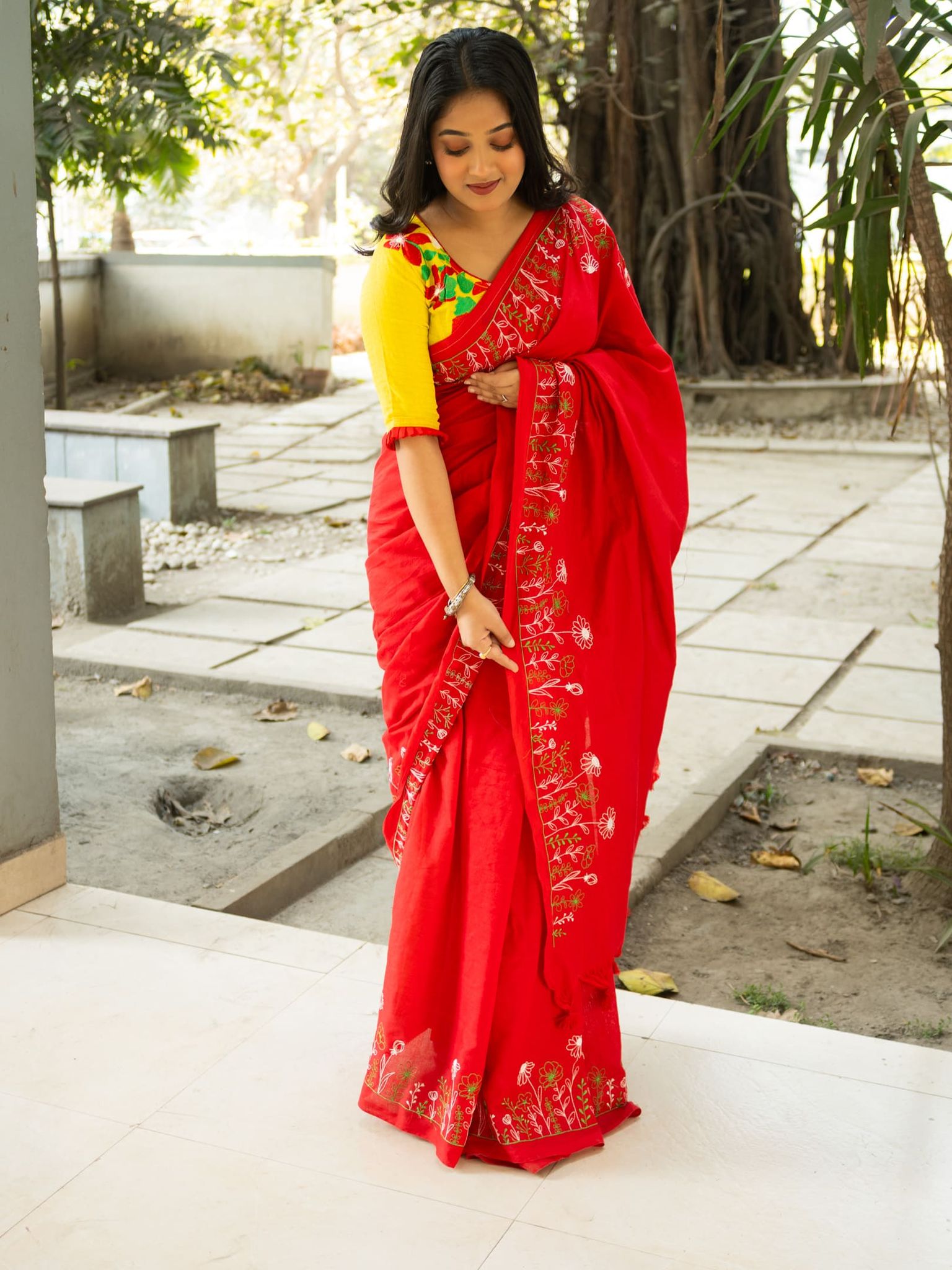 Floral Pure Cotton Saree
