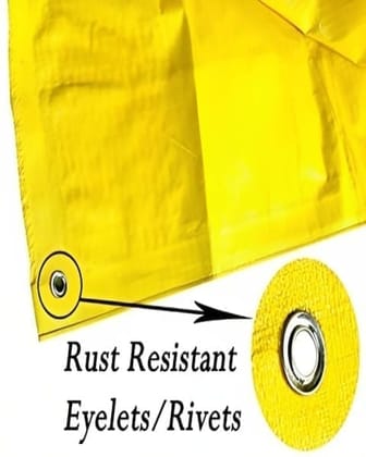 Farmroot Tarpaulin 30FT X 30FT 200 GSM Yellow Tarpaulin Tirpal Tadpatri Tharpai Thadika, Extra Strong, Reinforced Eyelets, UV Resistant, 100% Waterproof