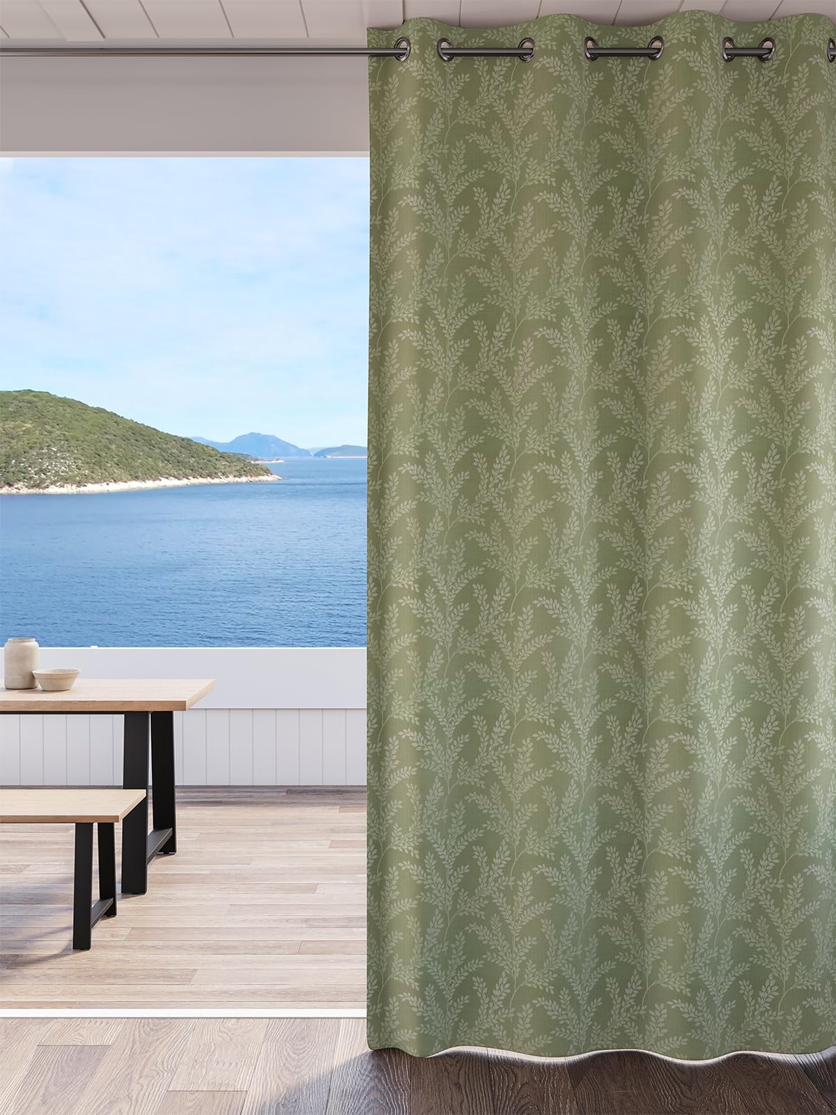 DDECOR - 100% Polyester Large Door 9 Ft|135 CM X 270 CM| - Green