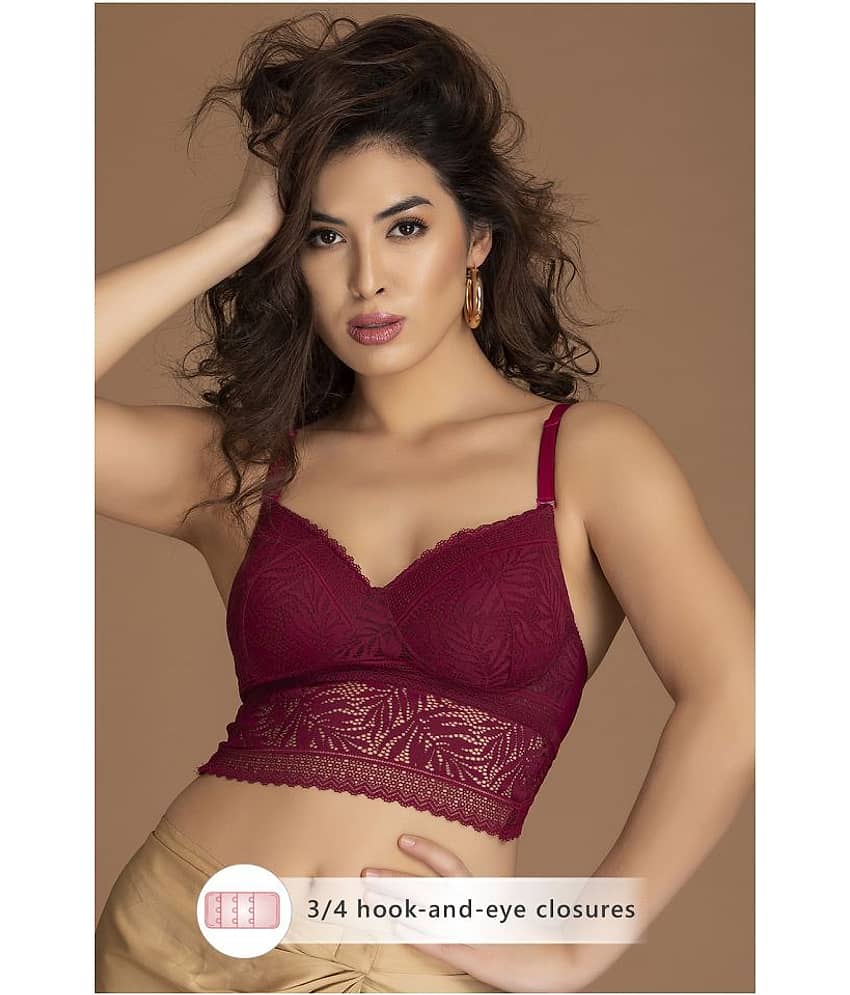 Clovia Lace Bralette - Maroon