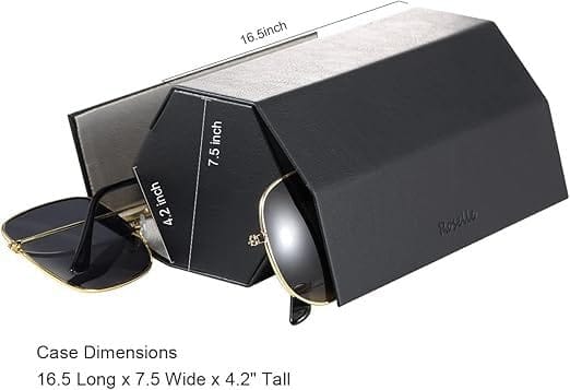 2 Slot Sunglasses Organizer Black, Premium Eyewear Storage Case for Sunglasses and Eyeglasses, Stylish, Durable, and Space-Saving