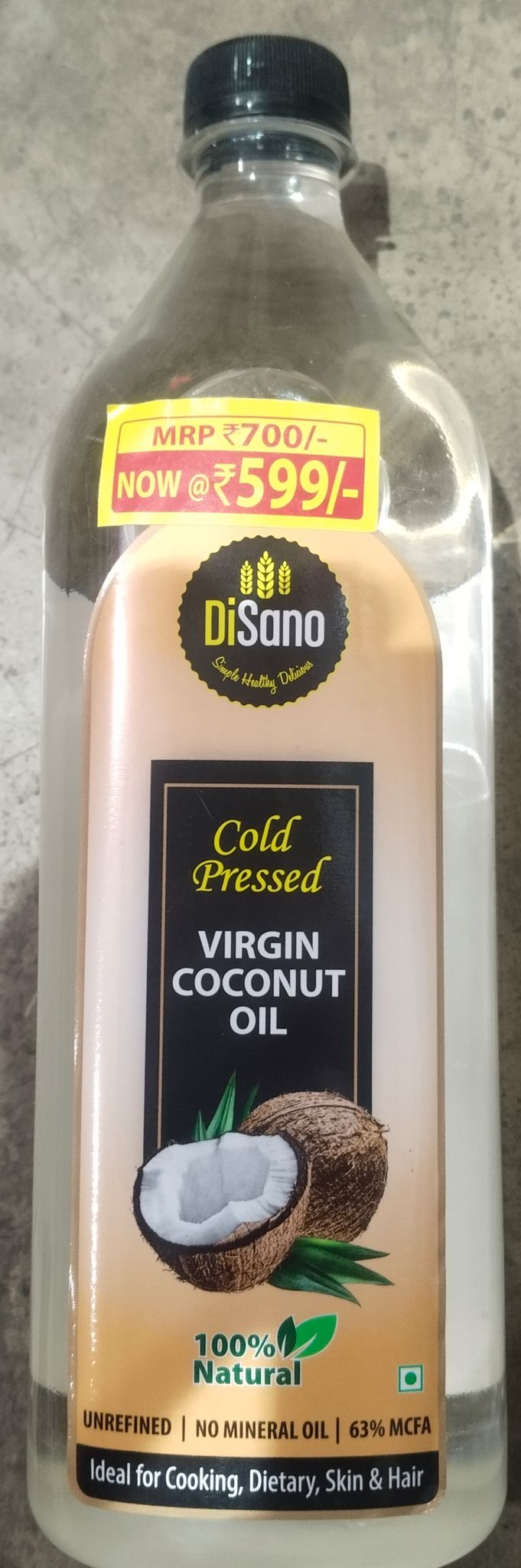 Disano cold pressed virgin coconut skin & hair oil 