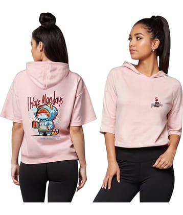 Looks United Women's Cotton Crop Top ( Pink )
