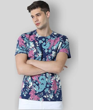 Huetrap Pack of 1 Cotton Regular Fit Men's T-Shirt ( Blue )