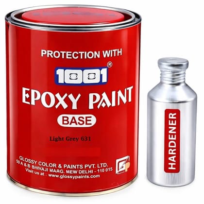 1001 Epoxy Paint Light Grey 631 2K Two Pack Epoxy Coating with Hardener | 3:1 Mix Ratio | High Gloss Corrosion Resistant Paint for Fire Equipment & Metal & Floor Surfaces - 1 Ltr. 1001 Epoxy Paint Light Grey 631 2K Two Pack Epoxy Coating with Hardener | 3:1 Mix Ratio | High Gloss Corrosion Resistant Paint for Fire Equipment & Metal & Floor Surfaces - 1 Ltr.