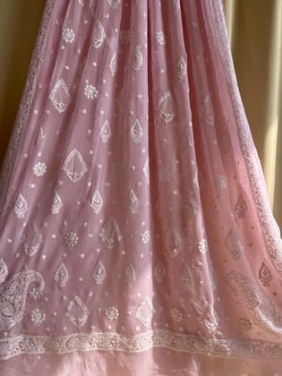 Georgette Chikankari saree in Pink-Pink