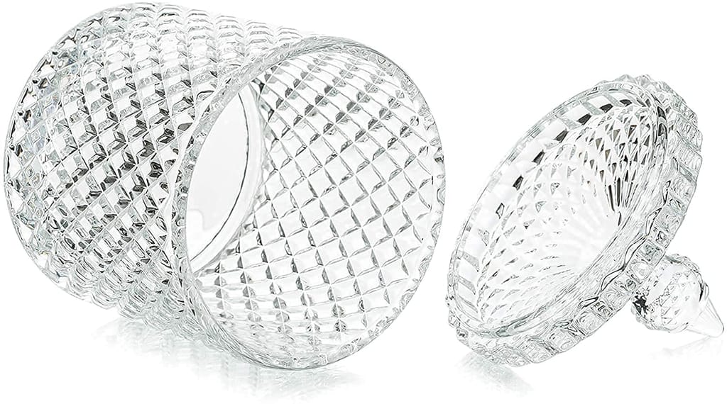 Glass Mukhwas Jar with Lid | 200 ML | Attractive Designer Candy Jar | Multi-Purpose Bowl | Decorative Container For Pickle, Food nuts |