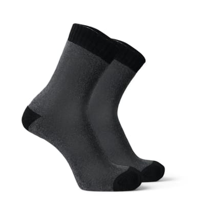 GREY/BLACK- DRUMDARK EDITION- ORGANIC TERRY COTTON-Pack of 1-Pair