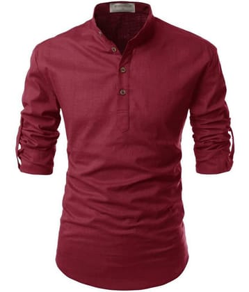 Vida Loca - Black Linen Men's Shirt Style Kurta ( Pack of 1 )