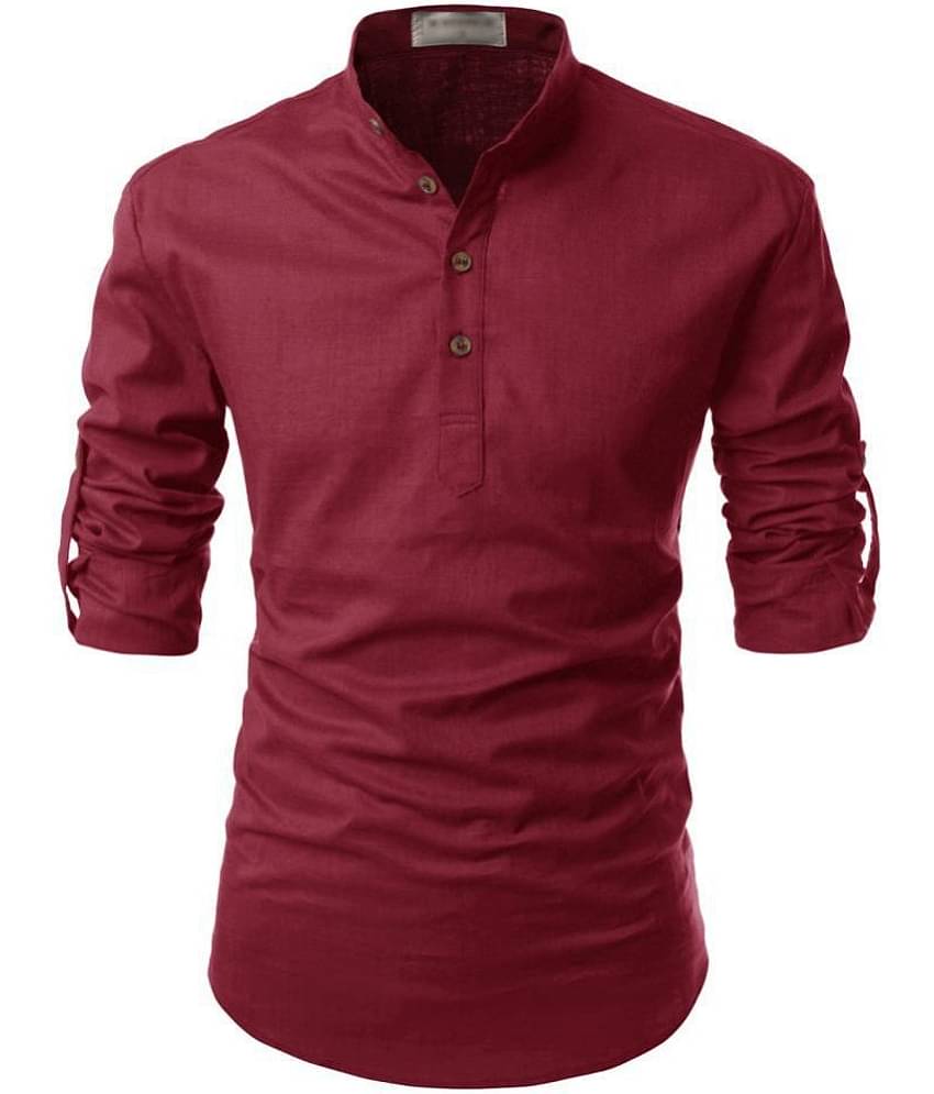 Vida Loca - Black Linen Men's Shirt Style Kurta ( Pack of 1 )