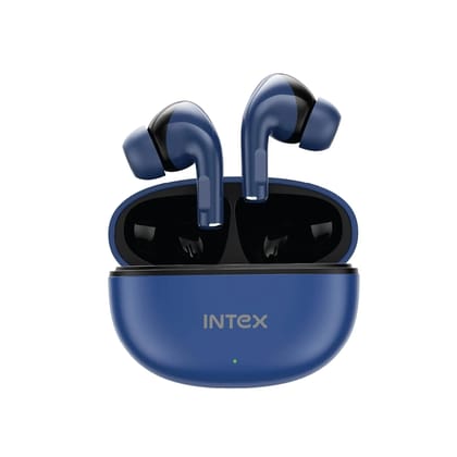 Intex Buds AERO TWS Bluetooth Earbuds with AI ENC, Deep Bass, 13mm Driver, Type-C Fast Charging, 32H Playtime, Low Latency, Touch Control, Voice Assistant, Wireless Earphones (Dark Blue)