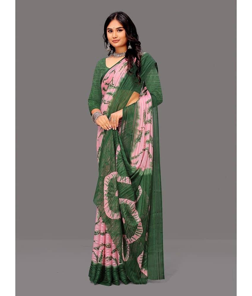 Sitanjali Georgette Printed Saree With Unstitched Blouse Piece ( Red )